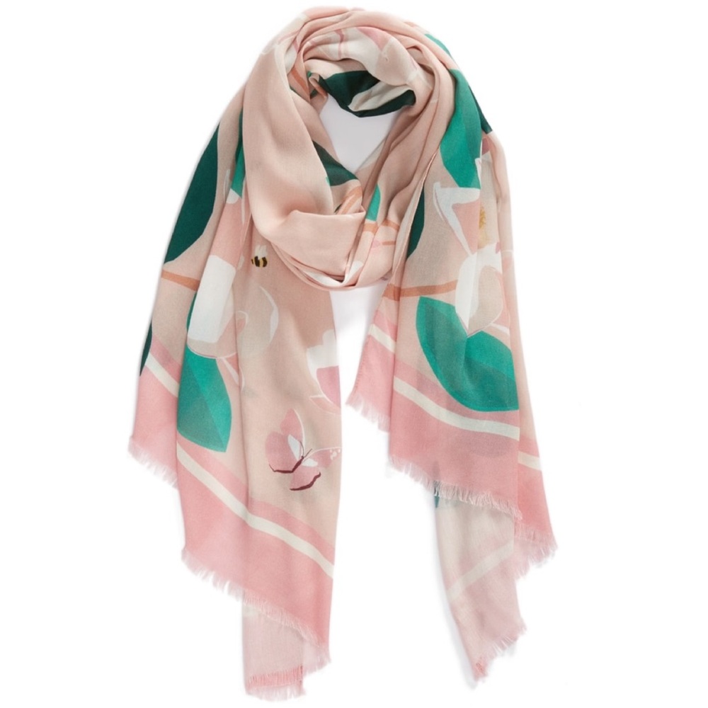 NWT Kate Spade Magnolia Scarf in Cameo Pink